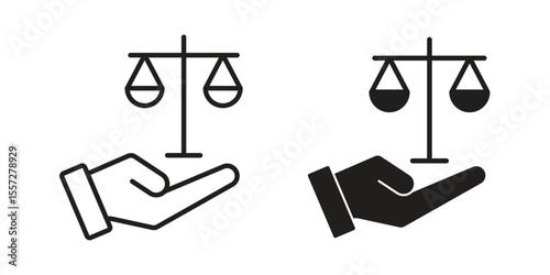 Justice scales in Hand icon