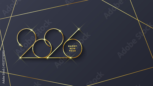 golden 2026 New Year, perfect for holiday greeting cards. Elegant vector designs suitable for flyers, invitations, calendars, and festive promotional materials.