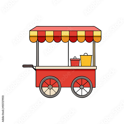 Street Food Cart – Classic Vendor Stand Illustration