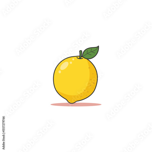 An icon of a whole yellow lemon with a small green leaf, representing citrus fruits, sourness, and natural ingredients.