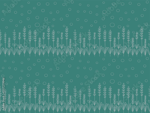 Abstract green binary code background illustration, seamless background of floral lines, fabric pattern, background pattern