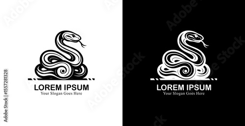 Anaconda logo design with minimalist tribal style