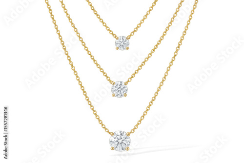 Wallpaper Mural Elegant gold necklaces with diamonds isolated on transparent background, jewelry Torontodigital.ca