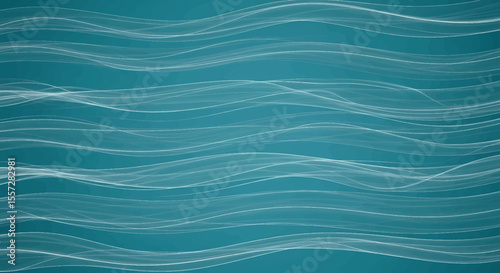 Abstract Teal Wavy Lines Background