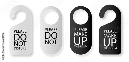 Two Side in Hotel or Resort Black and White Door Hanger Tags for Room,