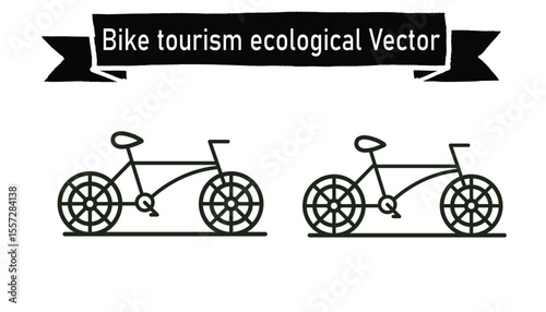 Bike turism ecological vector