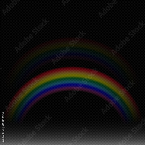 Rainbow icon, rainbow. Raindrops on a black background. Rainbow shimmering on a transparent background. Downpour, hail, rainy weather. png