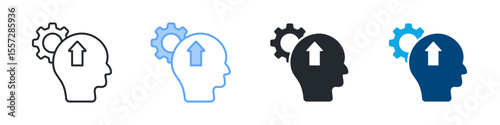 Develop Icon Set Multiple Style. Designed In Outline, Blue, Glyph, Dual Tone