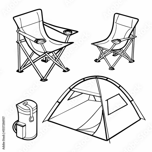 Camping chairs and tent with carry bag outdoor recreation