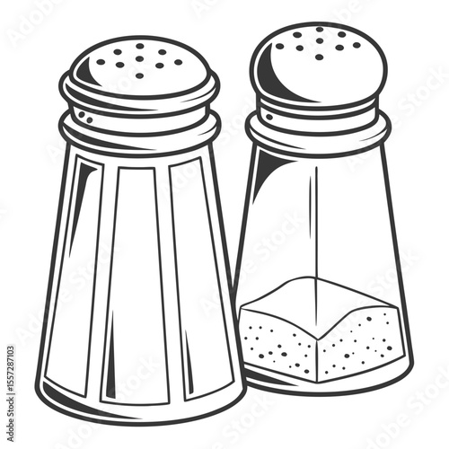 Black and white salt and pepper shakers salt shaker