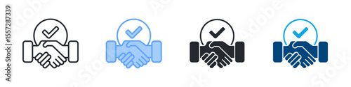 Commitment Icon Set Multiple Style. Designed In Outline, Blue, Glyph, Dual Tone