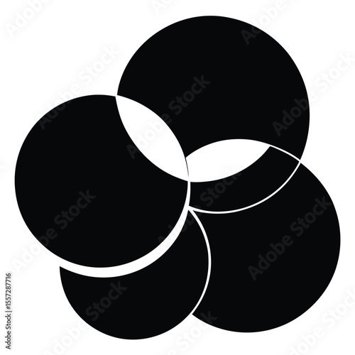 Venn diagram set vector, abstract data visualization symbol, overlapping area design

