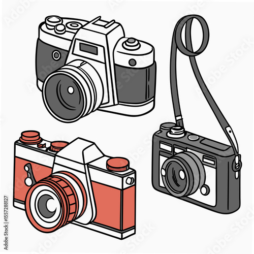 Vintage cameras collection retro photography
