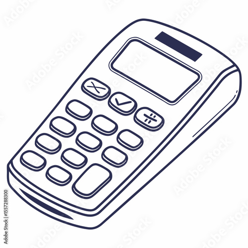 Calculator with buttons and screen device technology