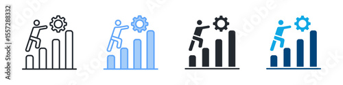 Resilience Icon Set Multiple Style. Designed In Outline, Blue, Glyph, Dual Tone