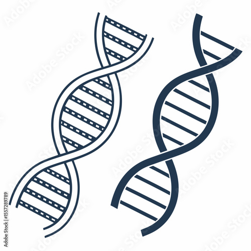 D N A helix icons dark blue science biology