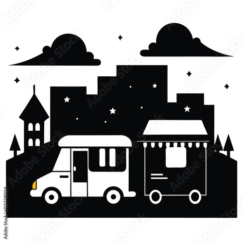 Cityscape vector, urban skyline silhouette, modern city building art, architecture landscape design


