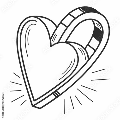 Heart magnet attracting sparks attraction love