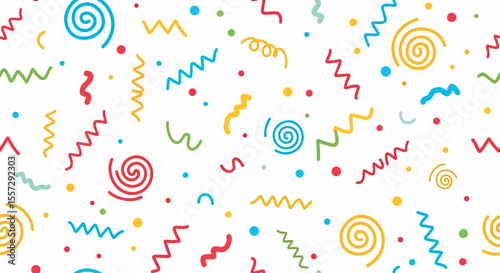 Colorful Party Confetti Seamless Pattern Background