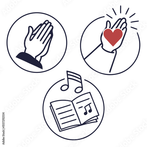Hands heart music notes book