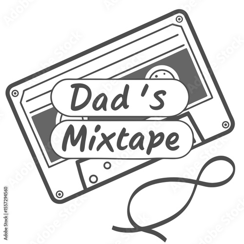 Retro cassette tape dad mixtape vector