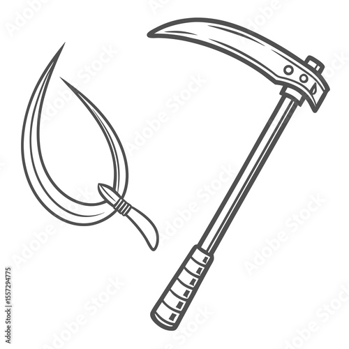 Sickle and scythe farming tools agricultural tool harvest