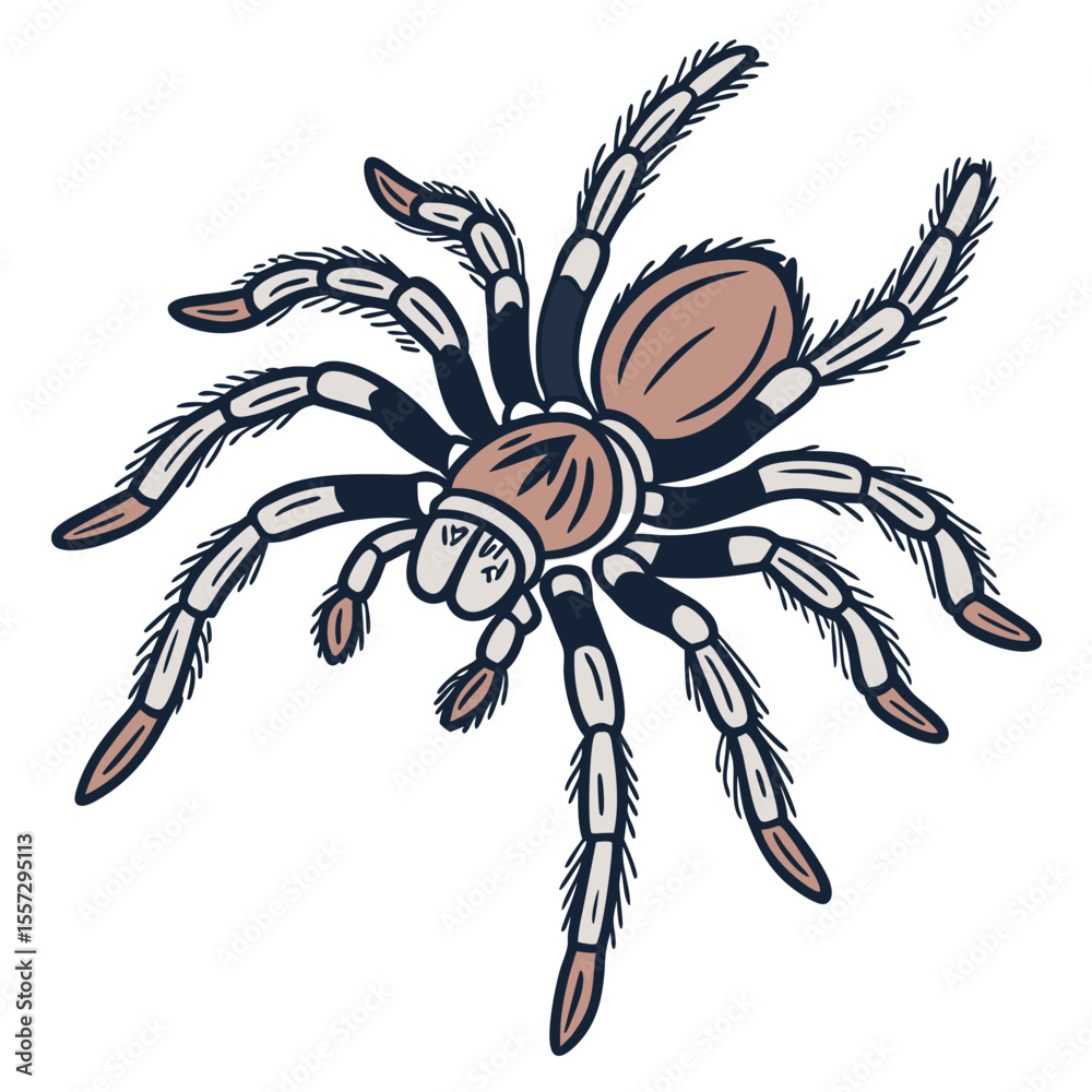 Obraz premium Stylized tarantula with eight legs spider arachnid