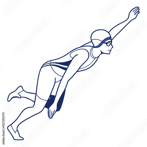 Swimmer in motion swimming sport