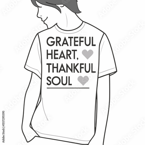 Grateful heart thankful soul graphic tee t shirt