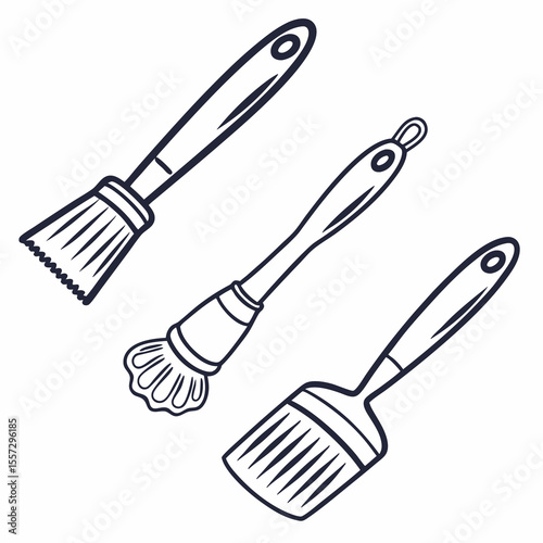 Culinary brushes for basting and glazing basting brush