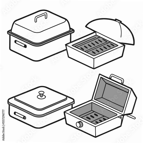 Smoker boxes and grills barbecue cooking