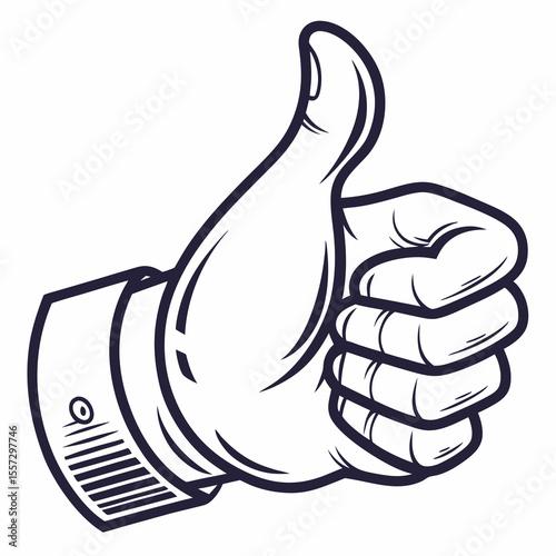 Hand gesture thumbs up approval agreement