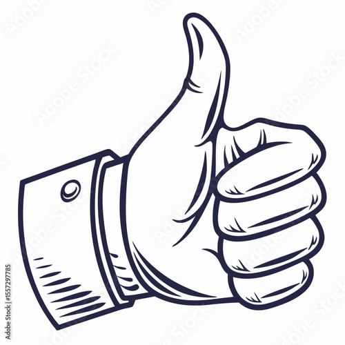 Thumbs up gesture hand approval