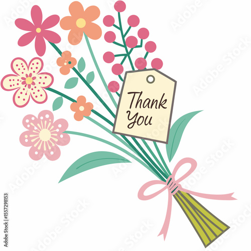 Floral bouquet with thank you flowers gift
