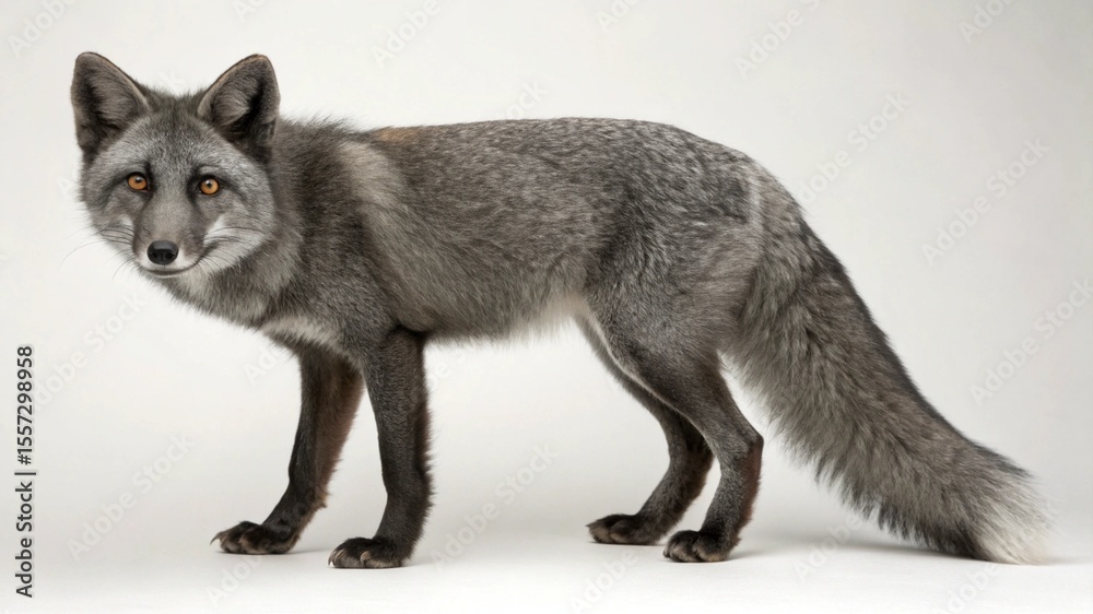 Fototapeta premium Gray Fox on studio background