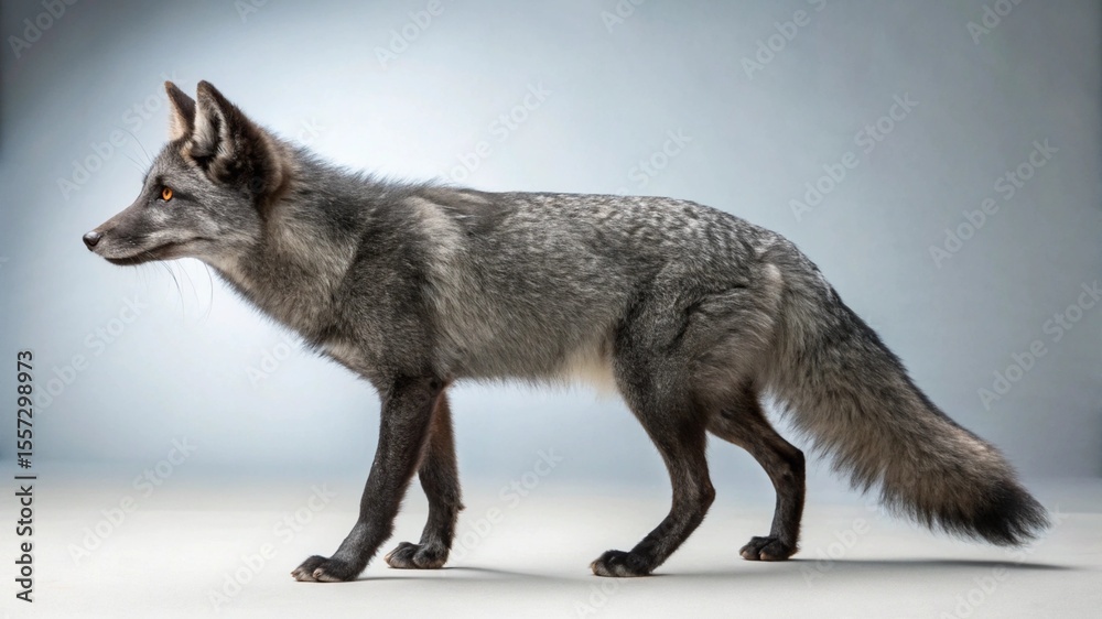 Fototapeta premium Gray Fox on studio background