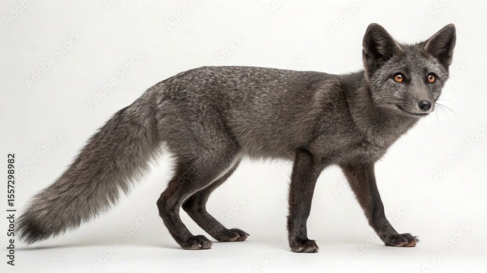 Fototapeta premium Gray Fox on studio background