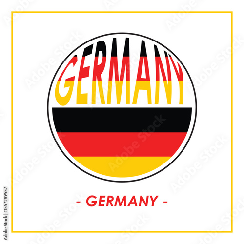 Vector Design Germany Flag Wordmark Logo.