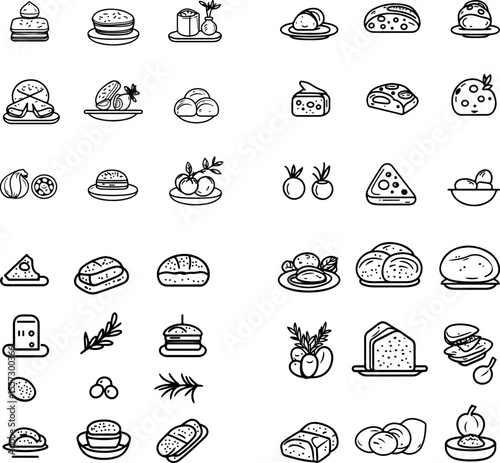 focaccia icons focaccia illustration focaccia vector Italian bread artisan bread flatbread icon rosemary focaccia olive oil bread sea salt topping homemade bread rustic bread bakery i