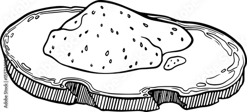 Vector sandwich with strawberry jam.