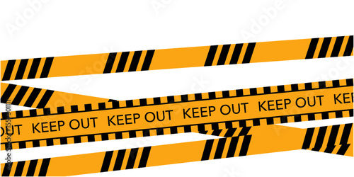 Warning and Caution illustration. Set of Police line illustration. Vector illustration.