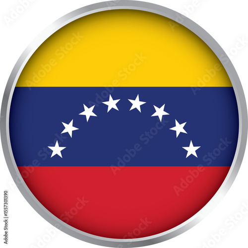 round icon of venezuela national flag with yellow blue red stripes and arc of eight white stars in center
Free Download round icon of venezuela national flag with yellow blue red stripes and arc of eight white stars in center
- GFXLoad