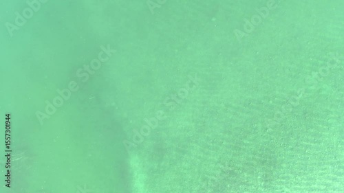 Wundervolle Drohnenperspektive auf das glasklare Wasser am Chiemsee in Oberbayern