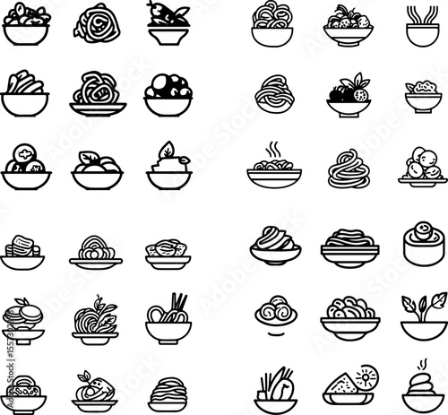 Wallpaper Mural linguine icons linguine illustration linguine vector Italian pasta flat pasta ribbon pasta seafood linguine creamy linguine linguine with clams garlic butter linguine pasta plate ling Torontodigital.ca