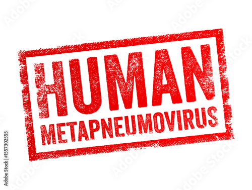 Red rubber stamp with the words "HUMAN METAPNEUMOVIRUS". Medical and health-related concept image. Useful for articles, healthcare content, and viral disease awareness campaigns