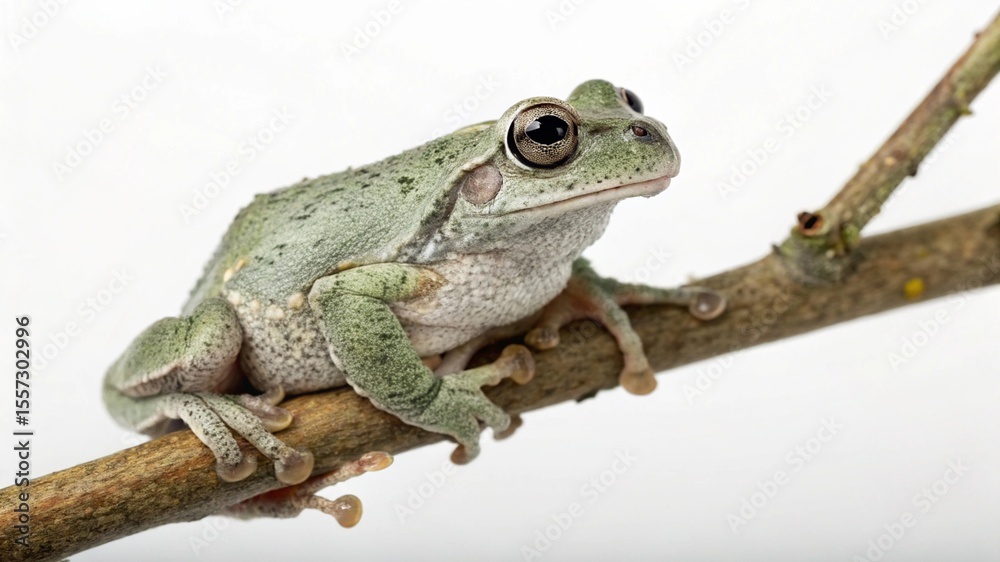Naklejka premium Gray Tree Frog on studio background