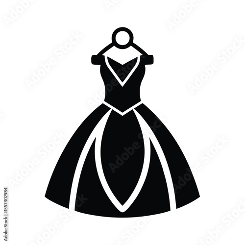 Elegant dress on mannequin silhouette