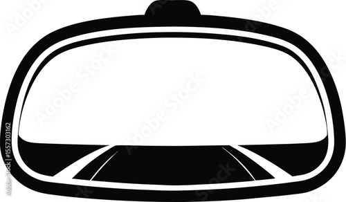 Rearview mirror, car accessory, side mirror icon, auto part vector, vehicle equipment illustration