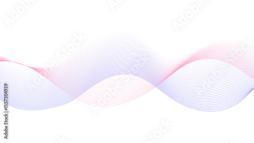 Soft gradient wave pattern. Modern digital art with curves.