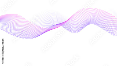 Abstract purple and pink waves. Flowing violet lines design.